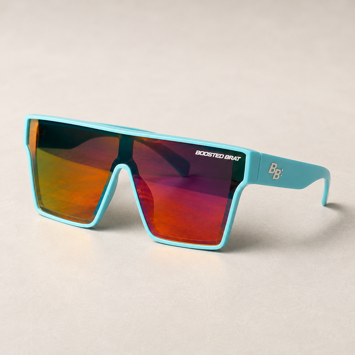 Light Blue Frame Orange Sunglasses