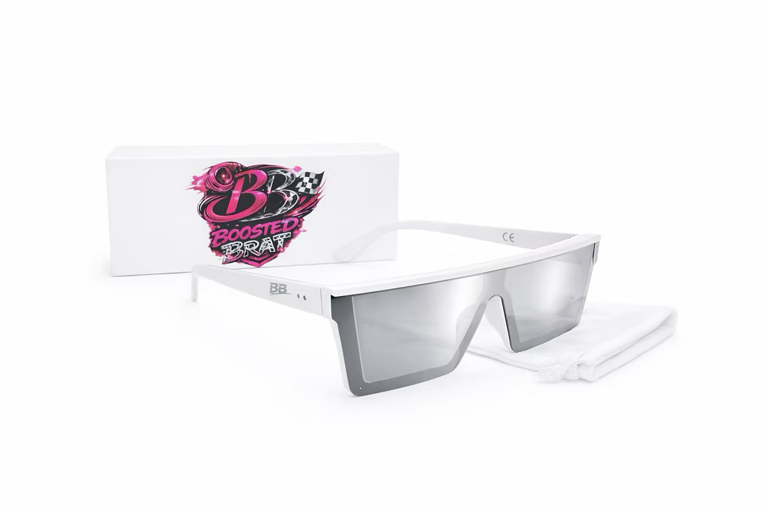 White Frame Silver/Chrome Lens Sunglasse